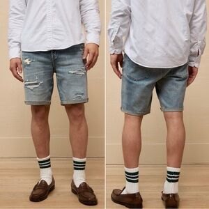 NWT American Eagle 9” AirFlex+ Patched Denim Shorts, size 34